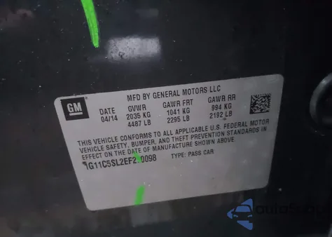 2014 Chevrolet Malibu 1Lt z USA, uszkodzony, nr VIN 1G11C5SL2EF270098